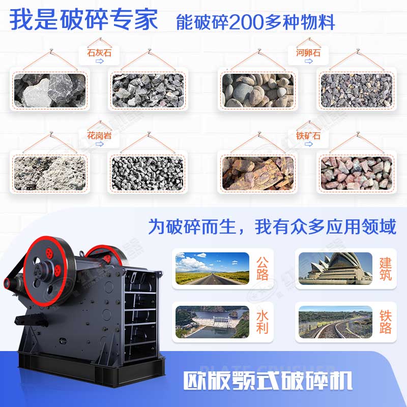 顎式破碎機(jī)能力強(qiáng)、應(yīng)用范圍廣