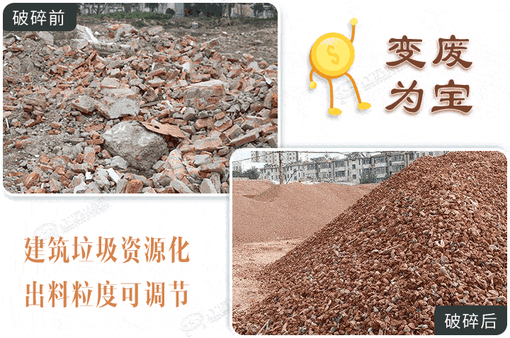 建筑垃圾破碎前后，還能運用到建筑骨料中