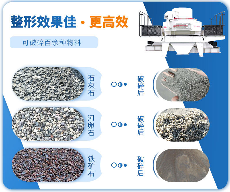 制砂機(jī)成品粒度多樣化，各種石料都不怕